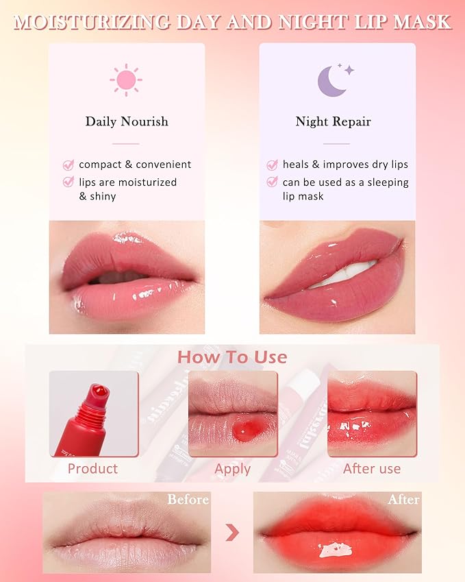 Lip Balm Butter Vanilla Beige,Hydrating Tinted Butter Lip Gloss,Sheer Lipgloss Lip Care Moisturizer,Smooth Lip Treatment,Jelly Yummy Glow Reviver Fat Lip Oil,Christmas Makeup Gift for Women-02
