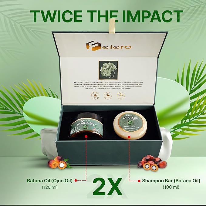 Raw Batana Oil for Hair Growth 4.05 oz and Batana Bar 3.22 oz - Pure Organic Treatment from Honduras by Dr. Sebi for Thicker, Stronger Hair and Hair Loss Prevention for All Hair Types by Felero