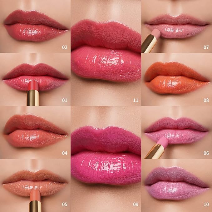 Oulac Moisturizing Shine Rose Pink Lipstick for Women, 2 in 1 Tinted Lip Balm for Winter, Hydrated Juicy and Glossy Lip Color for Dry, Cracked and Chapped Lips, Vegan 2.2g/0.07oz (09)