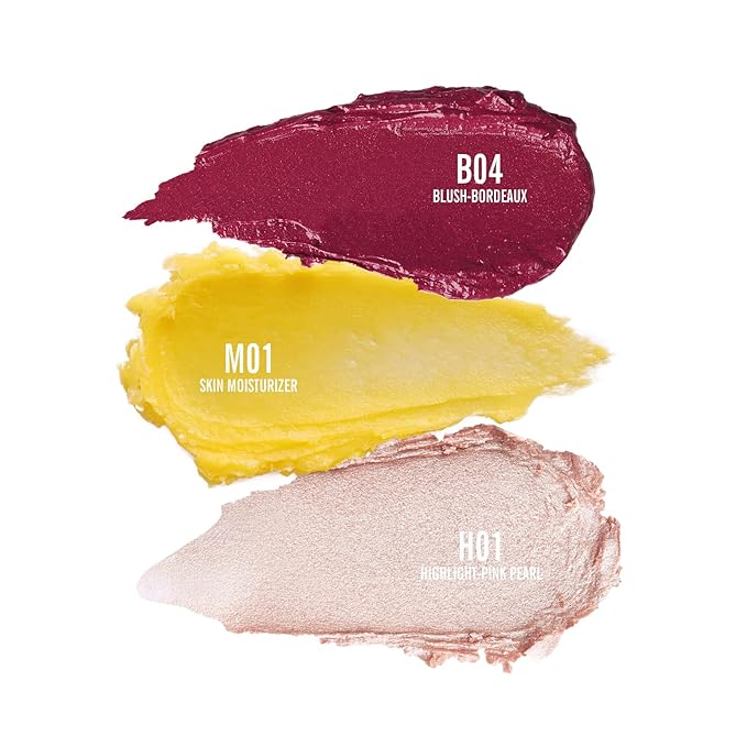 KIMUSE Multi Stick Trio Face Makeup, Cream Blush Stick for Cheeks & Lips, Contour Stick & Highlighter Makeup Sticks for All Skin