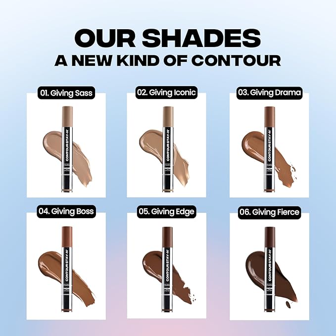 Sacheu Liquid Contour STAY-N Long Wear Cream Contour Makeup — Long Lasting, Blendable, & Lightweight Formula — Vegan & Cruelty-free, Giving Fierce