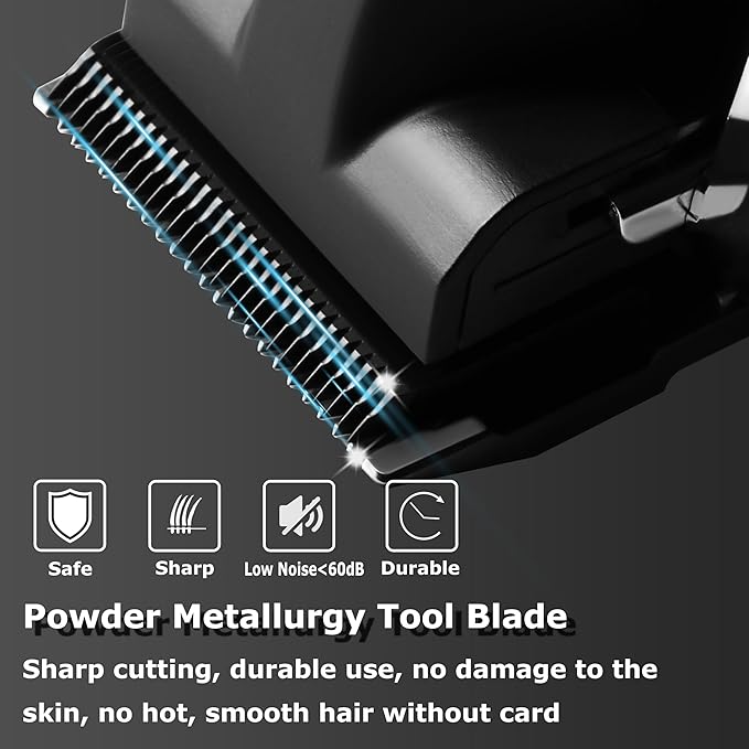 KEMEI Hair Clippers and Trimmers Set Professional, Barber Clipper for Hair Cutting, Rechargeable Electric Trimmers for Men, T-Blade Grooming Kit with 11 Guide Combs for Family