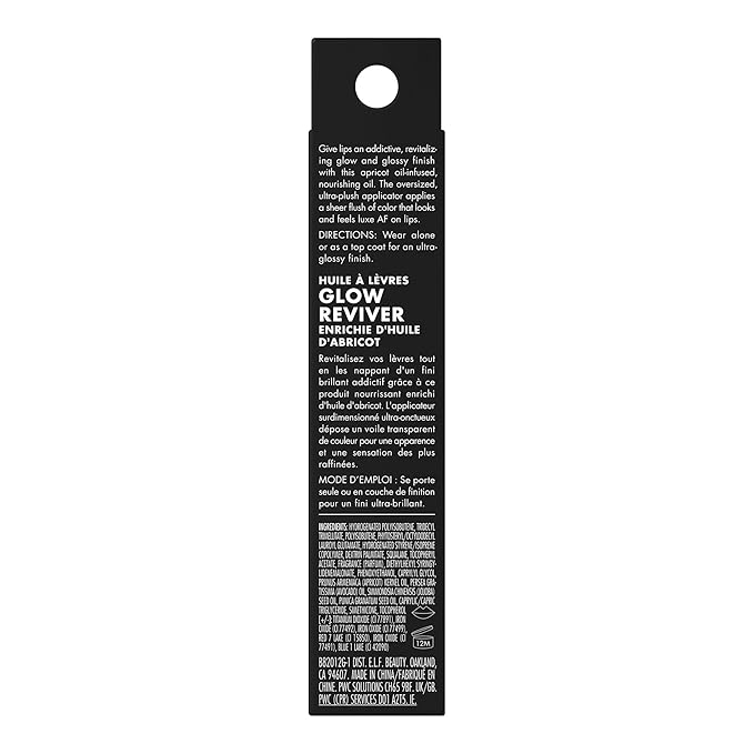 e.l.f. Glow Reviver Lip Oil, Nourishing Tinted Lip Oil For A High-shine Finish, Infused With Jojoba Oil, Vegan & Cruelty-free, It's Giving Guava