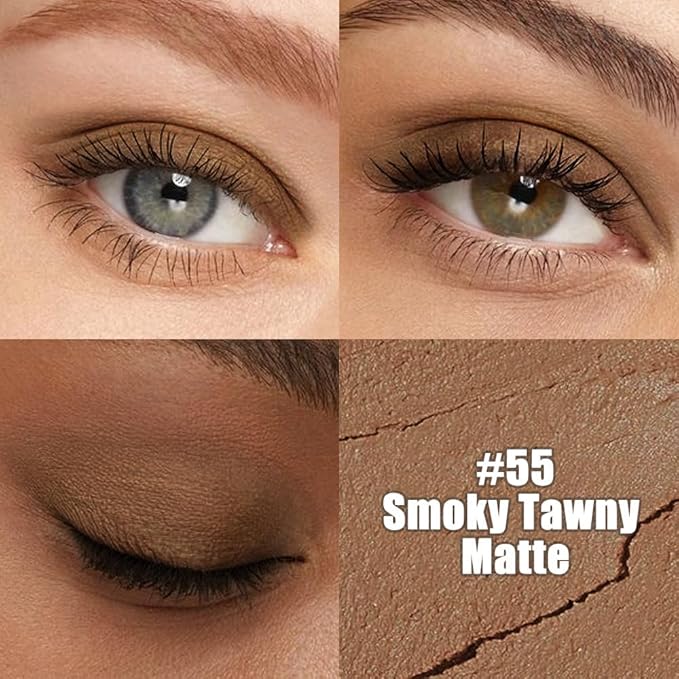 evpct Nude Brown Matte Cream Eye Shadow Sticks Brightener Pencils for Women, Nude Brown Silky Eyeshadow Applicator Stick Pen Waterproof, Blendable Crease-Proof Stick Eyeshadow Matte Eye Makeup 55