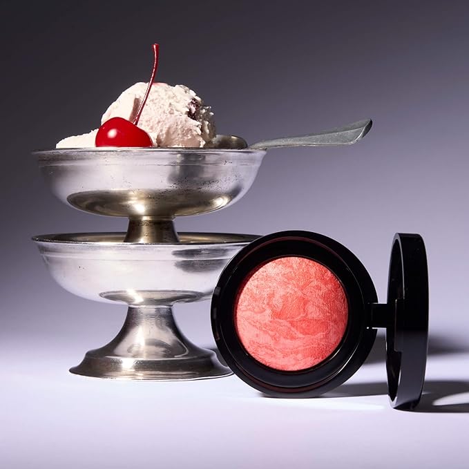 LAURA GELLER NEW YORK Baked Blush-n-Brighten Marbleized Blush for Cheeks - Cherry Custard - Natural Finish - Buildable Color