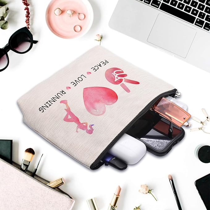 Cosmetic Case for Women, Running Gifts, Travel Pouch, Waterproof, Christmas Birthday Gifts for Running Gym Sport Runner Marathon Lover