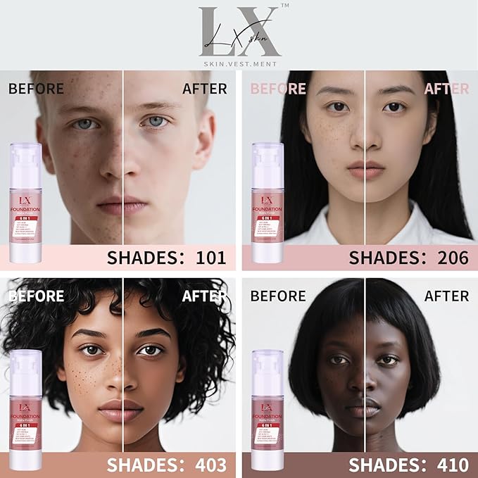 6-in-1 Makeup Infused with 1% Hyaluronic Acid- Matte + Poreless Liquid Foundation For A Glowing & Soft-Focus Look, Suitable for All Skin Types (209 Medium, 6-in-1 Makeup Foundation)