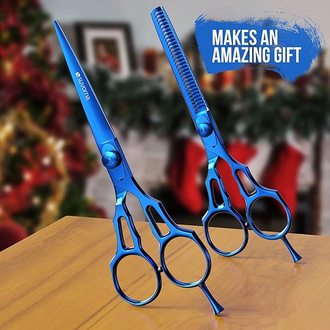 Suvorna Hair Cutting Scissors Professional with Thinning Shears for Hair | 2 Pcs Hair Shears | J2 Japanese Stainless Steel Professional Hair Scissors | 5.5" Hair Shear Professional.
