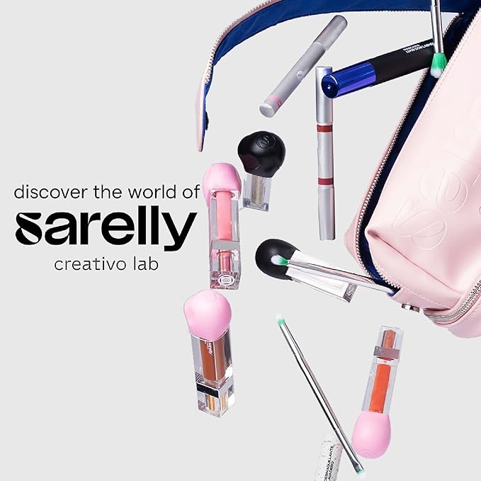 SARELLY, Lip Gloss + Shimmer, Peony Carajillo & Rose Quartz Flakes, Makeup, Vegan Lip Shine, Sarelly Creative Lab