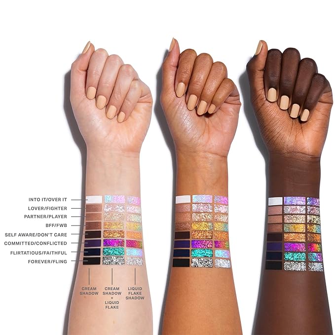 Morphe Mixed Signals Dual-Ended Eyeshadow Stick - Cream Eyeshadow Pigment & Chrome Liquid Flakes for Bold, Layered Eye Makeup Looks - Into It/Over It (0.96 oz)