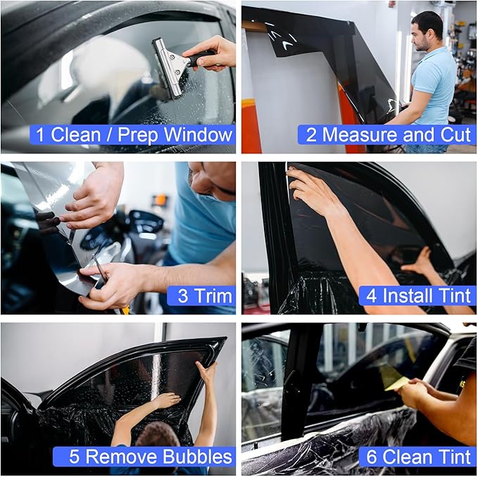 Auto Window Tint Film Roll - 5% VLT Privacy, UV Protection, Scratch & Heat Resistant - Blackout Shade for Car Windows - Nano Carbon Formula - Automotive Baby Protection - 24" x100' Roll