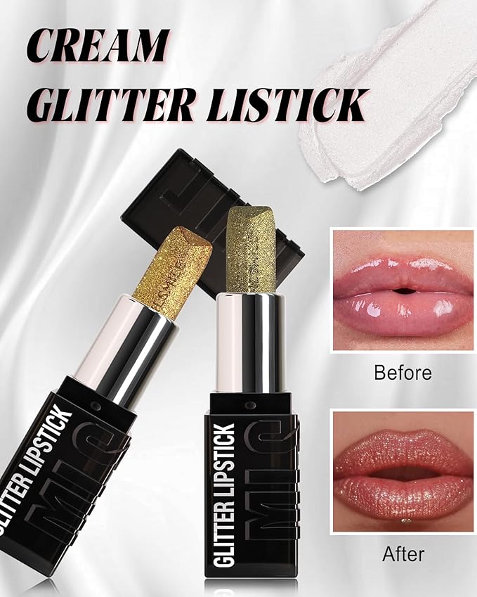 Diamond Glitter Matte Lipstick,Long Lasting Waterproof Green Glod Metallic Sparkling High Pigment Non-Stick Lip Tint Lip Gloss,Full-coverage Lipgloss, Christmas Lip Makeup Gift for Women Girl-06
