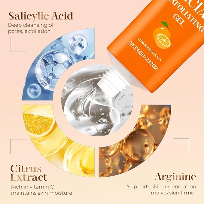 Facial Exfoliating Gel, 2025 New Orange Exfoliating Gel Scrub for Face and Body, Orange Peeling Glue Remove Blackheads & Moisturize Skin for All Types Skin (A-1Pcs, One Size)