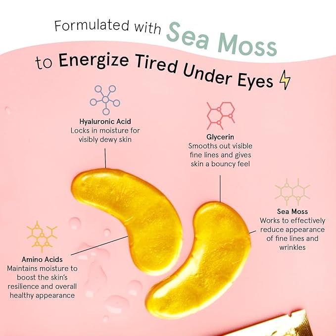 grace & stella Award Winning Under Eye Mask - Travel Essentials - Birthday Gifts for Women - Gel Eye Patches for Dark Circles, Puffy Eyes, Wrinkles, Undereye Bags - Vegan Self Care (48 Pairs, Gold)