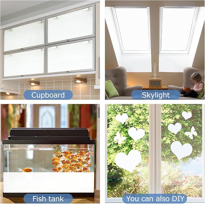 HIDBEA Frosted Window Privacy Film - Non Adhesive Static Cling Glass Stickers Sun UV Blocking Heat Control Door Covering Decals for Home Office(35.4 x 78.7 Inch, Frosted White)