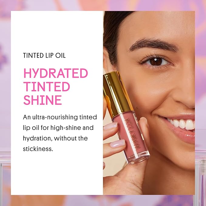Winky Lux Birthday Cake Barely There Sheer Tinted Lip Oil – Hydrating, Shimmery Gloss, Non-Sticky, Long-Lasting Balm with Jojoba Oil & Vanilla Scent
