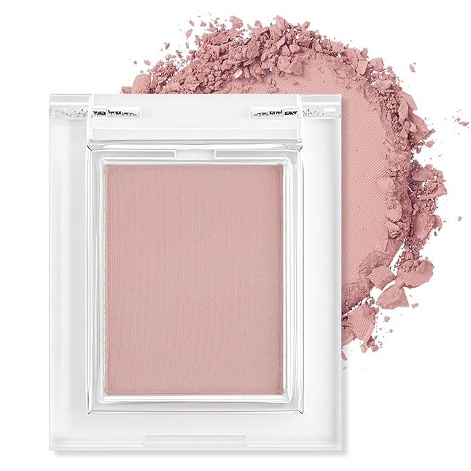Erinde Single Matte Eyeshadow Palette, Velvet Eye Shadow Compact Powder Natural Makeup, Long-Lasting Eye Makeup, Ultra-Blendable, Pigmented Color, Vegan Formula, H08 Pale Mauve
