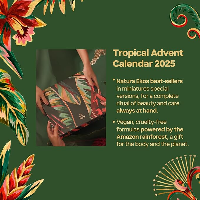 natura - Beauty Advent Calendar – 12-Piece Holiday Gift Set with Body Care, Hand Creams, Shower Gels & Hair Care Minis – Vegan & Sustainable Beauty from the Amazon ($104 value)