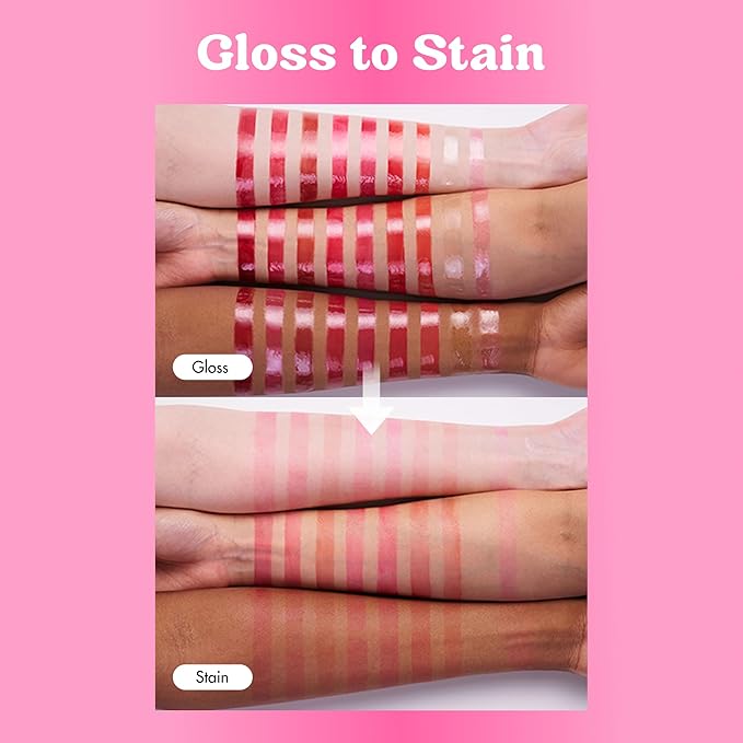 COLORGRAM Fruity Glass Tint 03 Soda Cool Peach | Korean Long Lasting &Waterproof Lip Stain | Glossy Dewy Lip Gloss with Apricot Coral Shade | Buildable, Blendable, Moisturizing | 0.11 Oz
