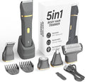KINGTEE 5-in-1 Electric Bikini Trimmer for Women – IPX7 Waterproof Shaver, Cordless Body & Facial Razors for Women, Ceramic Blades, USB-C Rechargeable, Painless Hair Removal Kit (Light Black)