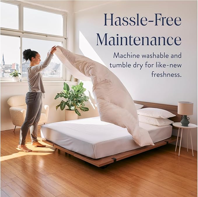 Brooklinen All Season Luxury Down Comforter, 100% Natural Canadian Duck Down Duvet Insert - 700 Fill Power, 100% Cotton Shell, Baffle Box Construction, King/Cali King Size Comforter