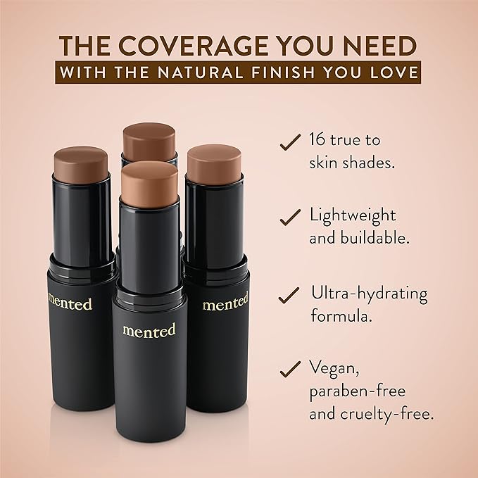 Mented Cosmetics Stick Foundation Make Up, Concealer & Contour Stick for Light Skin, Cream Foundation for Black Women Makeup, Vegan and Cruelty Free, L30