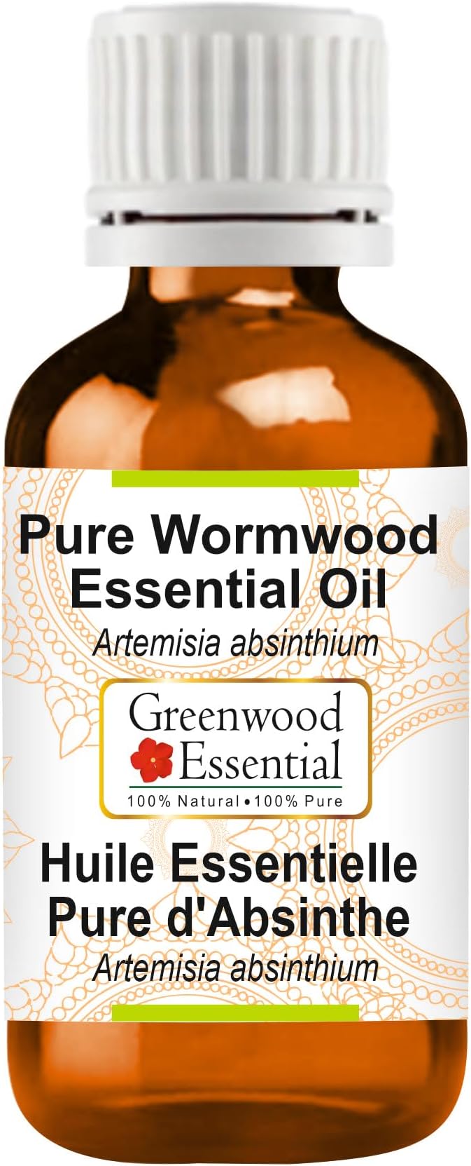 Greenwood Essential Wormwood Essential Oil (Artemisia Absinthium) Pure | Non-Sticky | Non-Greasy | Lightweight | Men & Women | All Skin Types | Steam Distilled 15ml (0.50 oz)