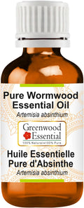 Greenwood Essential Wormwood Essential Oil (Artemisia Absinthium) Pure | Non-Sticky | Non-Greasy | Lightweight | Men & Women | All Skin Types | Steam Distilled 15ml (0.50 oz)
