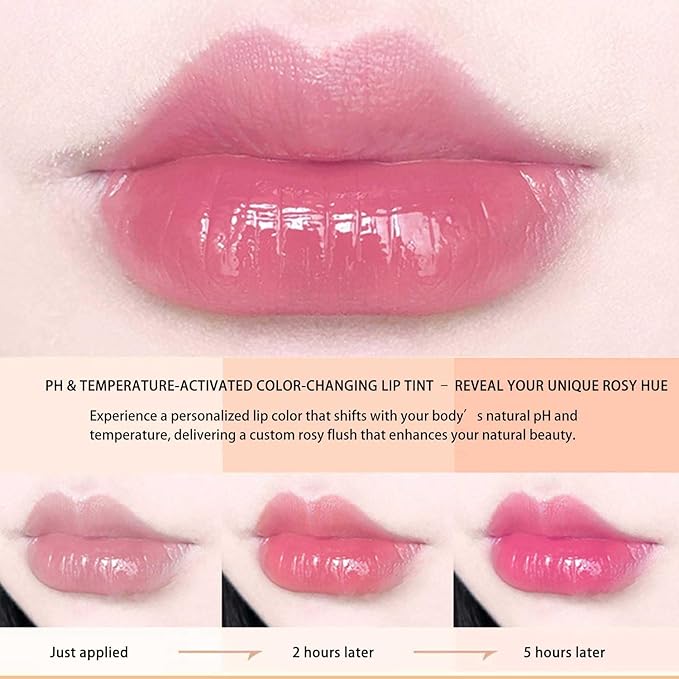 6 Pcs/Set Peach Aloe Vera Strawberry Blueberry Avocado Grape Jelly Lipstick Set Temperature Change Moisturizer flower Lip Stick Long Lasting Nutritious Lip Balm Magic Color Change Lip Gloss