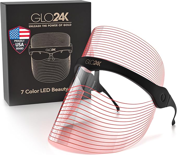 GLO24K 7 Color L E D Face Beauty Mask.