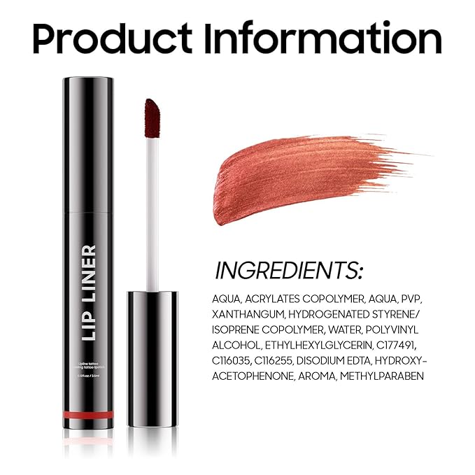Lip Stain Peel Off - Lip Liner Long-wear & Waterproof Moisturizing Lip Stain with Matte Finish, Transfer-Proof, Non-Stick Cup Lip Tint Stay On All Day (Nude)
