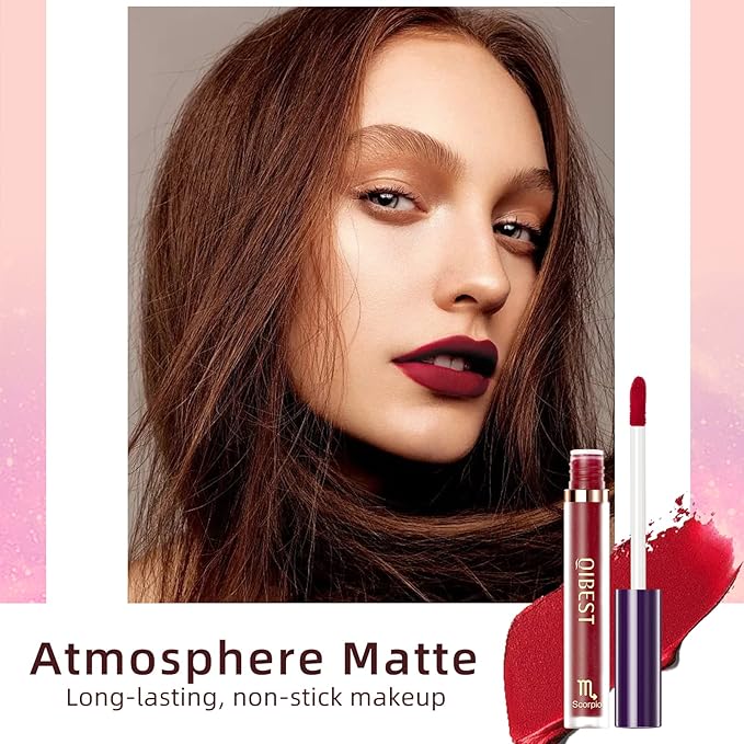 BestLand 12Pcs Matte Lipstick Lip Makeup Kit, Velvety Liquid Lipstick Waterproof Long Lasting Durable Nude Zodiac Signs Lip Gloss Beauty Cosmetics Gift Box Makeup Set Kit (12 Piece Set)