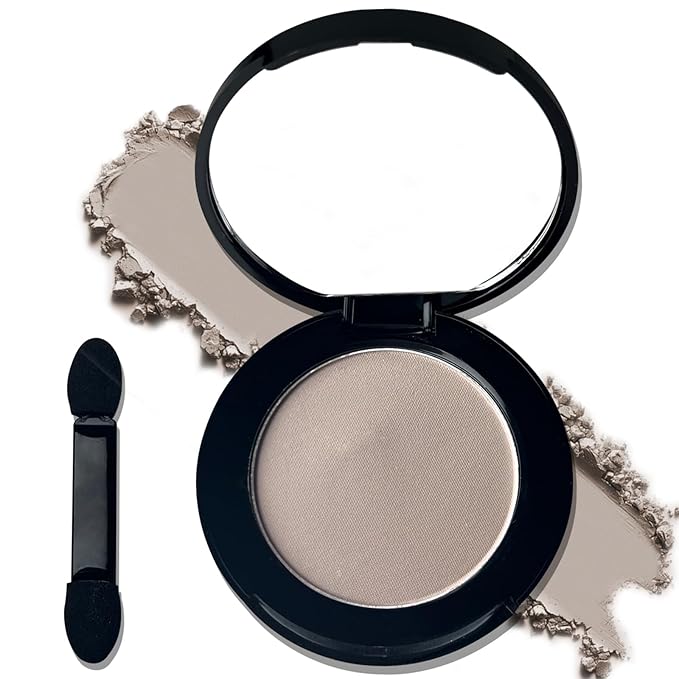 MEICOLY Macaron Gray Grey Single Eyeshadow with Mirror,Matte Eye Shadow for Halloween Makeup,Pressed Powder Eyeshadow,Matte Shade Eyelid Color Eye Makeup for,High Pigment,Long Wear,Waterproof
