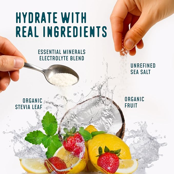 FlavCity Electrolytes Powder Packets - 28 Hydration Packets, Variety Pack - No Added Sugar - Hydration Powder with Real Fruit & Unrefined Sea Salt - Keto & Gluten-Free (28 Stick Packs)