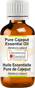 Greenwood Essential Cajeput Essential Oil (Melaleuca cajeputi) Pure | Non-Sticky | Non-Greasy | Lightweight | Men & Women | All Skin Types | Steam Distilled 10ml (0.33 oz)
