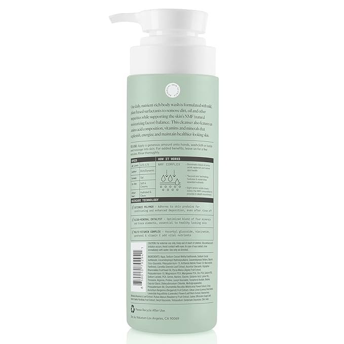 Naturium The Multi-Vitamin Daily Nutrients Body Wash, Hydrating Cleanser, 16.9 oz