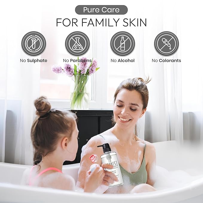 Botanist Foaming Body Wash for Sensitive Skin & Babies, Moisturizing Body Soap with Organic Shea Butter, Almond Oil, Cocoa Butter from Japan, Sulfate & Paraben Free, Rose& White Peach 30.4 Fl Oz