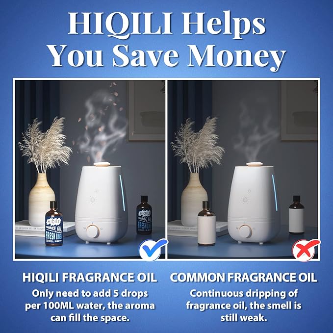 HIQILI Fresh Linen Fragrance Oil 100ml, Single Essential Oil for Diffuser Car Freshies, Clean Fresh Scent for Candle Making Soap Laundry 3.38 Fl Oz