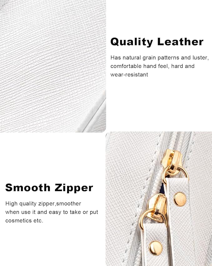 LETGO Clear Makeup Bag Set for Women Portable Travel Toiletry Bag Cosmetic Bags TSA Approved Travel Cosmetic Bag for Car Accessories for Women(White, Standard + Mini)