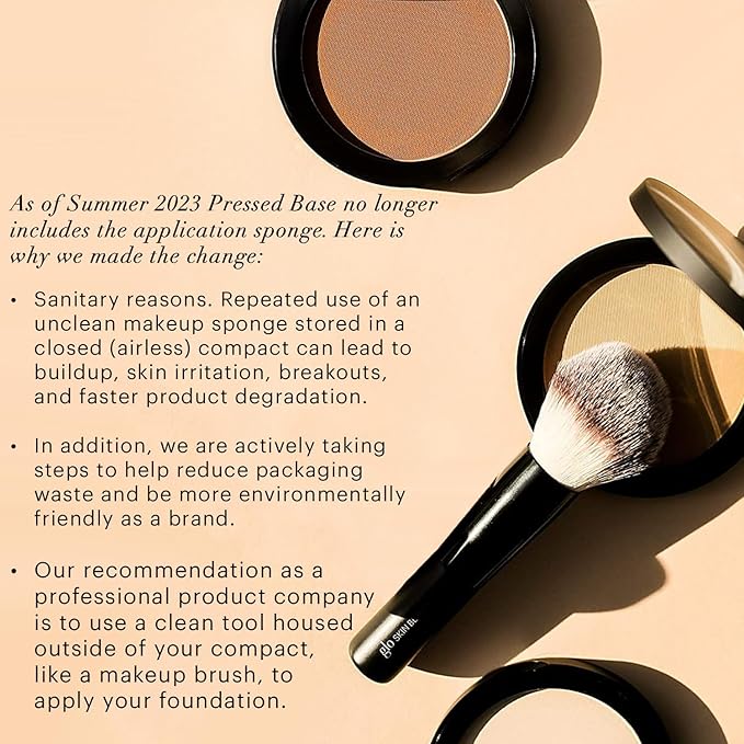 Glo Skin Beauty Pressed Base Powder Foundation Makeup (Beige) - Flawless Coverage for a Radiant Natural, Second-Skin Finish