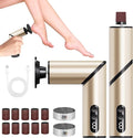 Electric Foot Callus Remover,2 in1 Rechargeable Callus Remover for Feet,9-Speed Cordless Electric Foot File Nail Grinder,Foot Scrubber Pedicure Tools for Dead Skin Dry Cracked Feet(Fold Gold)