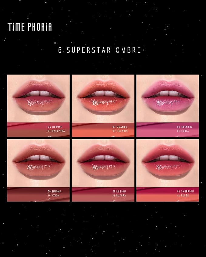 STELLAR DUST LIP STAIN-Long Lasting, Waterproof and Transferproof Lip Tint, Glossy Finish Lip Gloss, Lightweight Lipstick, High Coverage, Vivid Color, Stocking Stuffers For Teen Girls (10)