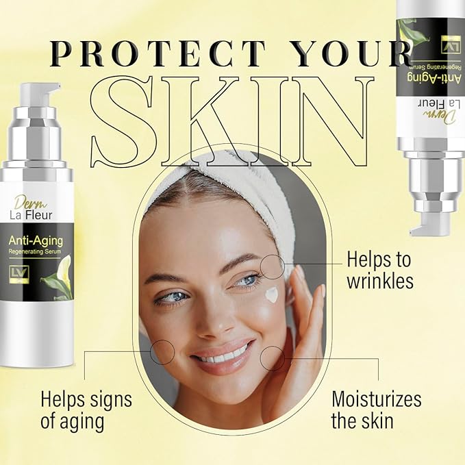 2 Pack - Derm La Fleur Anti- Aging Serum - Derm La Fleur Plus, Derm La Fleur Luxe 2 Bottles Serum For 2 Months, Derma Fleur Moisturizing Skin Conditioner.