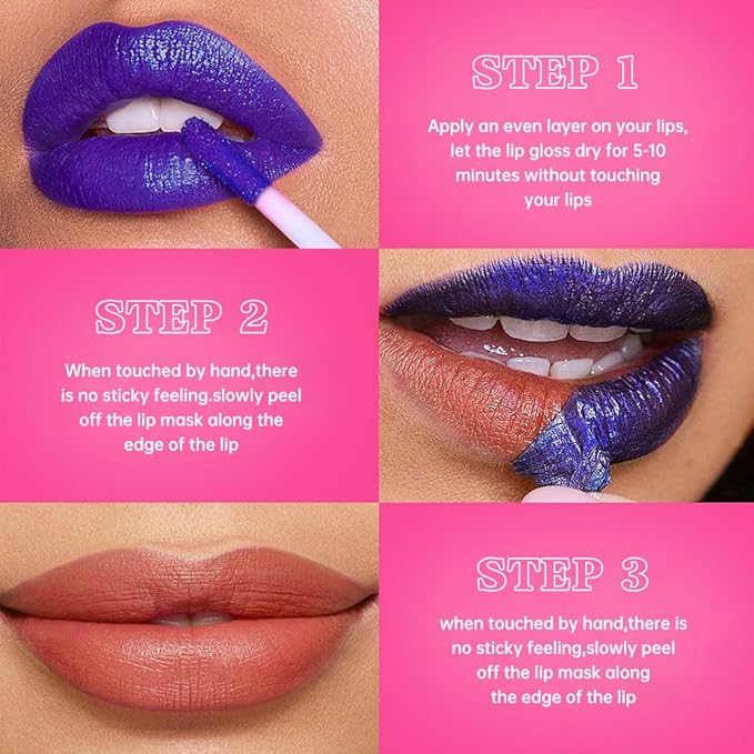 Peel off Lip Stain Masque - Lip Liner Peel Off Lip Stain Tattoo, All Day Peel-Off Lip Tint,Long Lasting Waterproof Transfer-proof Lip Mask Peel Off Lip Gloss,Stay Lip Makeup C06#