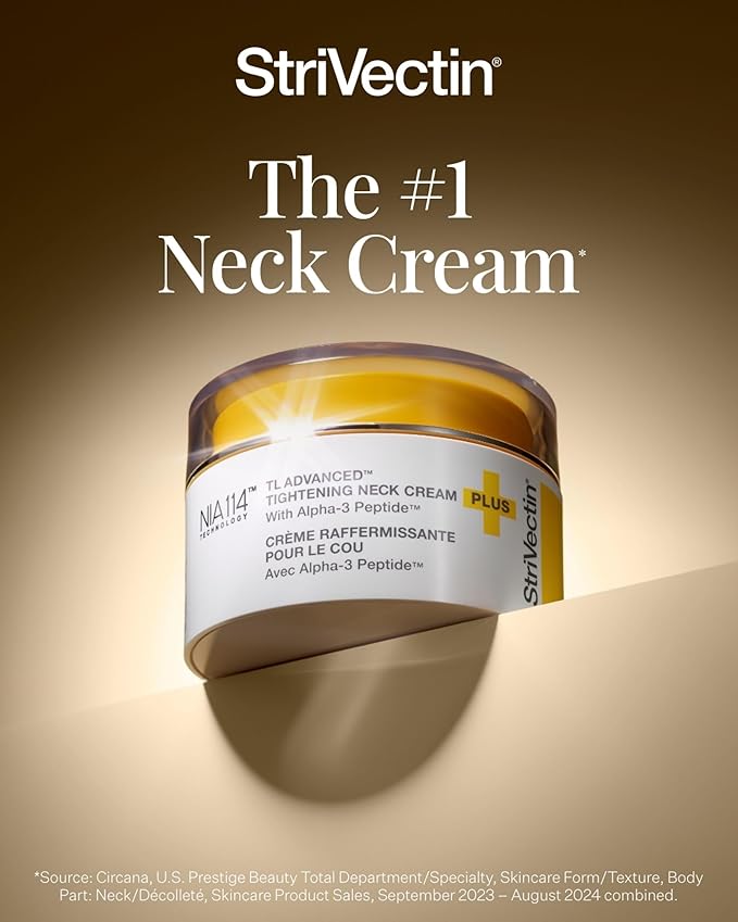 StriVectin Tighten and Lift Advanced Neck Cream PLUS, 0.25 oz for Tightening and Firming Neck and Décolleté Lines, Visibly Reducing Sagging and Crepey Skin for Smooth Healthy Looking Skin