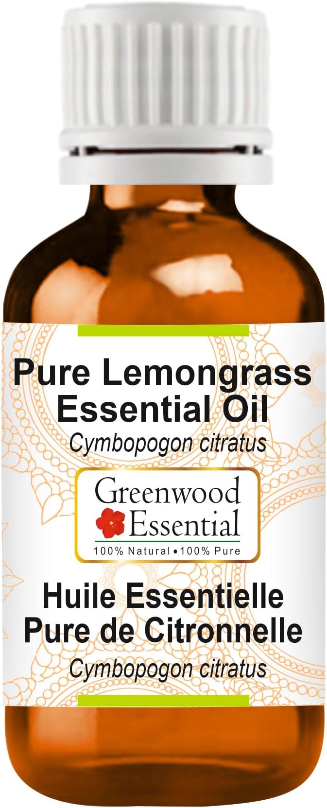 Greenwood Essential Pure Lemongrass Essential Oil (Cymbopogon citratus) Steam Distilled 10ml (0.33 oz)