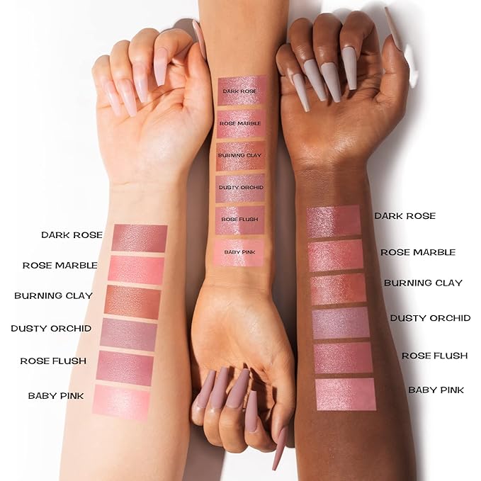 FOCALLURE Cream Blush Makeup,Buildable Blush Stick for Cheeks,Matte and Dewy Finish,Long Wearing,Easy Application,Lightweight Multi Stick,ROSE MARBLE