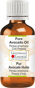 Greenwood Essential Pure Avocado Oil (Persea americana) Cold Pressed 100ml (3.38 oz)