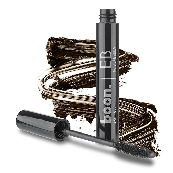 Ecco Bella FlowerColor Organic Mascara – Ideal for Sensitive Eyes – All Natural, Vegan & Waterproof – Clean Brown Mascara, Long-Lasting, Smudge-Free & Gluten-Free for Beautiful Lashes