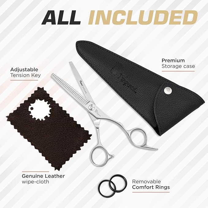 Fagaci Hair Thinning Scissors 6" with 440C Steel, Ultra Sharp & Superior Cuts Texturizing Shears, Extreme Durability Texturizing Scissors, Barber Thinning Shears, Hair Cutting for Women & Men